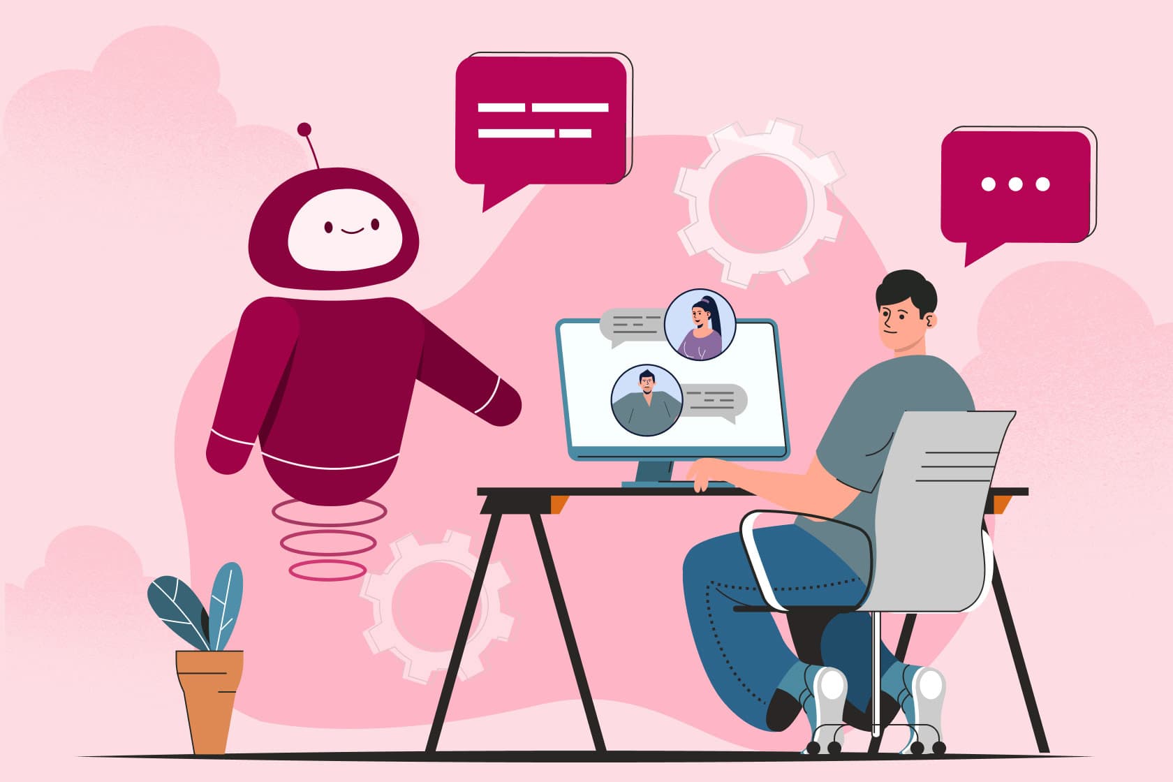 AI customer service agent assisting client